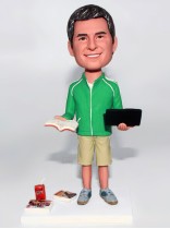 Man With Laptop And Book Bobblehead