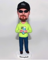 Bobblehead in Sweatshirt and Jeans Had a Can of Bud Light