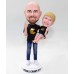 Casual Daddy in Jeans Carries His Son Bobbleheads