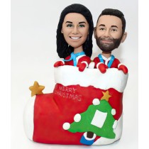 Couple In Christmas Stocking Bobblehead