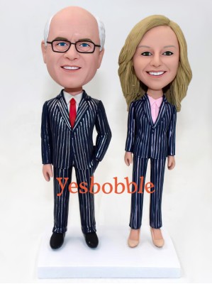 Couple In Suit Custom Bobblehead