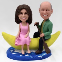 Couple on Banana Boat Custom Bobblehead