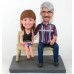 Dad And Daughter Sitting on Chair Bobblehead