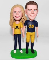 Michigan Wolverines Football Fans Couple Bobblehead