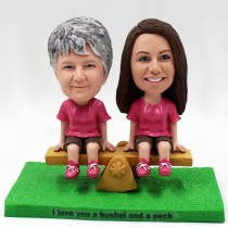 Mom and Daughter On the Seesaw Bobblehead
