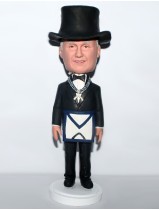 Man in Top Hat with a Symbol on Chest Custom Bobblehead