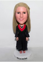 Graduation Girl in Academic Dress Bobblehead