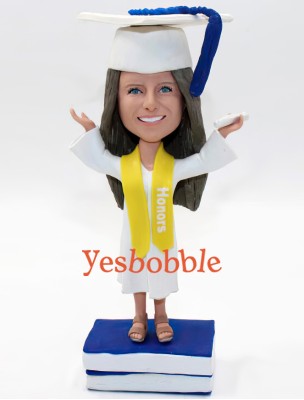 Personalized Female Graduate Bobblehead