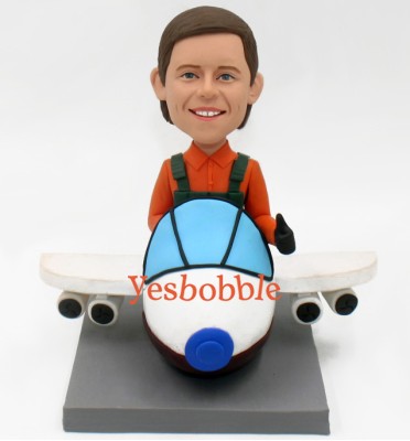 Happy Flying Pilot Custom Bobblehead