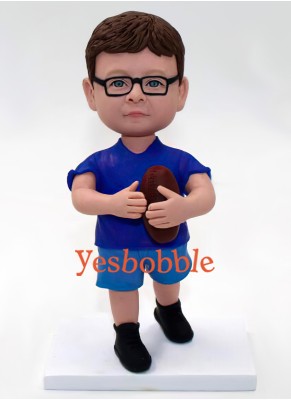 Kid With Football Custom Bobblehead