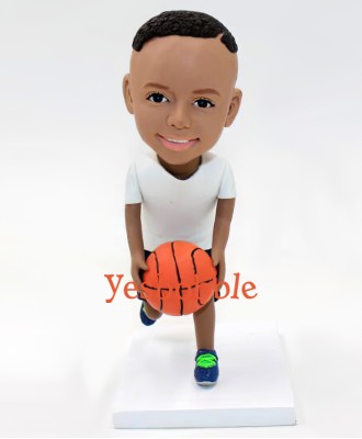 Little Kid With Basketball Custom Bobblehead