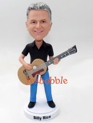 Casual Guitar Player Custom Bobblehead