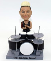 Female Rock Band Drummer Bobblehead