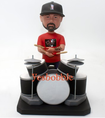 Male Rock Band Drummer Custom Bobblehead