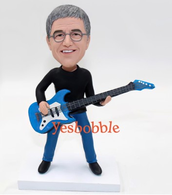 Personalized Guitar Player Bobble Head Doll