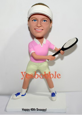 Female Tennis Star Custom Bobblehead