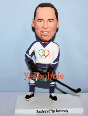 Hockey Player in Skirt Custom Bobblehead