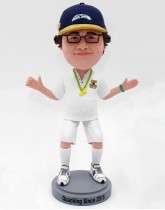 Man with Arms Wide Open in Baseball Cap Bobblehead