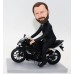 Custom Bobblehead Male In Suit On Motorcycle