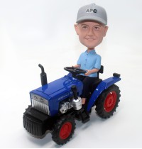 Farmer on Tractor Personalized Bobblehead