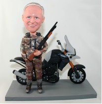 Hunter with Rifle and his Motorbike Bobblehead