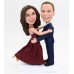 Bobblehead Bride and Groom Dancing on Wedding Party