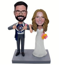 Captain America Superman and Bride Bobblehead