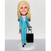 Business Woman Bobblehead With Suitcase