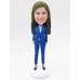 Business Woman In Plaid Suit Bobblehead