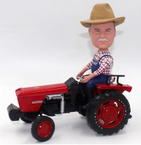 Farmer on Kaidiwei Tractor Personalized Bobblehead