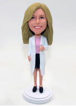 Female Doctor With Lab Coat Bobblehead