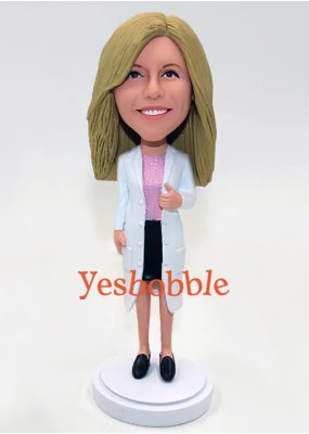 Female Doctor With Lab Coat Bobblehead