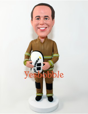 Male Fireman Personalized Bobblehead