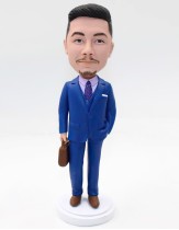 Man in Suit Custom Bobblehead With Briefcase
