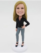 Office Lady with one Hand on her hip Bobblehead
