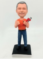Plumber Bobblehead With Wrench