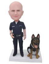 Police Officer Bobblehead With Dog