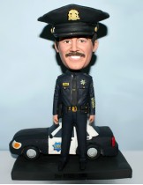 Police Officer Bobblehead With Police Car