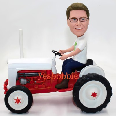 Tractor Farmer With Boots Bobblehead
